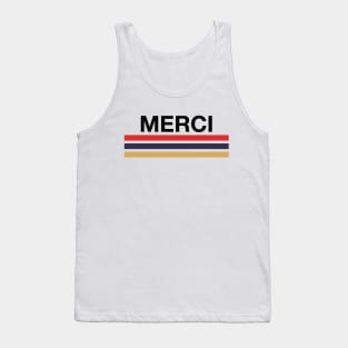 Merci • Thank you! cute vintage colors, bold type Tank Top